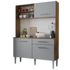 Armário de Cozinha Compacta 120cm Rustic/Cinza Life Madesa
