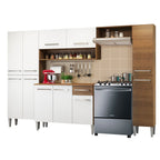 Armário de Cozinha Completa 261cm Rustic/Branco Emilly Hit Madesa