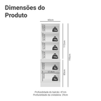 Kit Balcão + Cristaleira 60 cm Branco/Rustic/Crema Smart 100% MDF Madesa