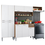 Armário de Cozinha Compacta Rustic/Branco Emilly Top Madesa