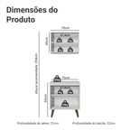 Kit de Cozinha com Armário Aéreo e Balcão 70 cm Branco Pieta Madesa