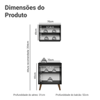 Kit de Cozinha com Armário Aéreo e Balcão 70 cm Preto Pieta Madesa