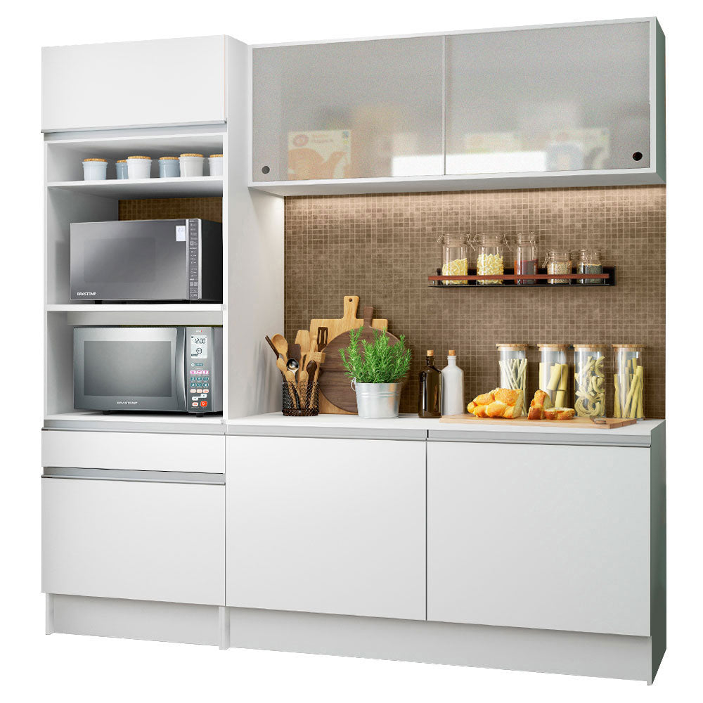 Armário de Cozinha Compacta 180cm Branco Topazio Madesa 86