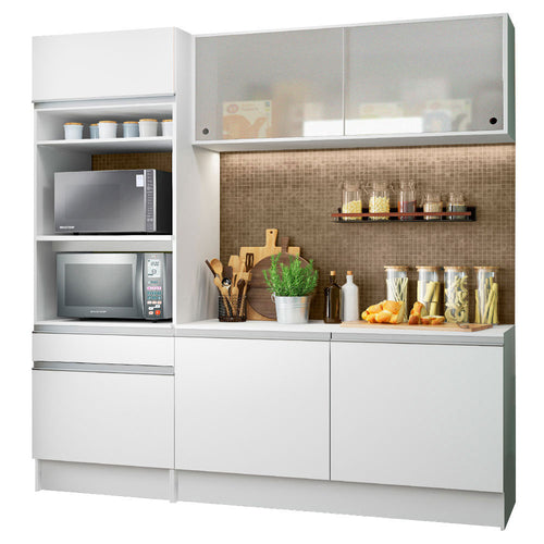 Armário de Cozinha Compacta 180cm Branco Topazio Madesa 86