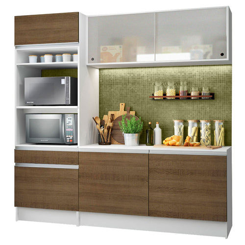 Armário de Cozinha Compacta 180cm Branco/Rustic Topazio Madesa 86