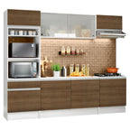 Armário de Cozinha Completa 240cm Branco/Rustic Topazio Madesa