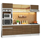 Armário de Cozinha Completa 240cm Branco/Rustic Diamante Madesa
