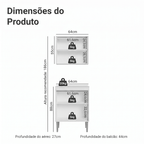 Kit com Armário Aéreo e Balcão 64cm Branco Emilly Madesa