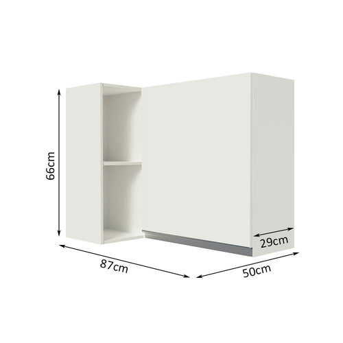Armário Aéreo de Canto 100% MDF com Adega Branco Smart Madesa