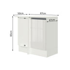 Balcão de Canto Madesa Smart 100% MDF com Tampo 1 Porta Branco Brilho