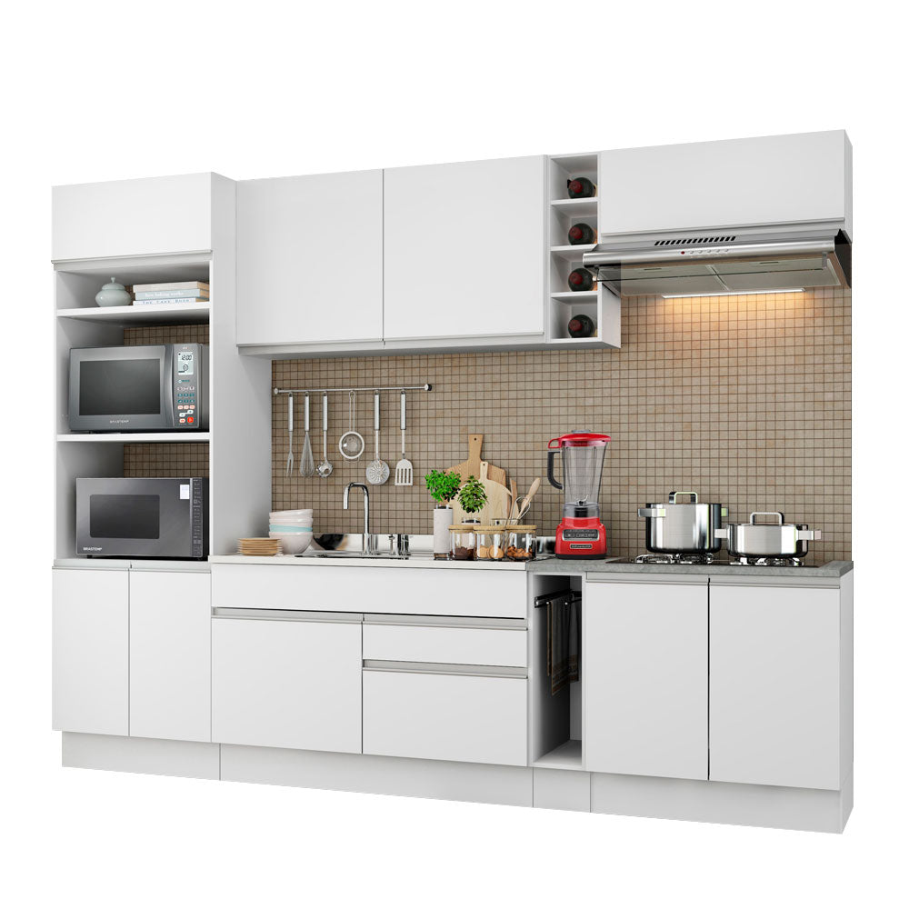 Armário de Cozinha Completa 290cm Branco Vicenza Madesa