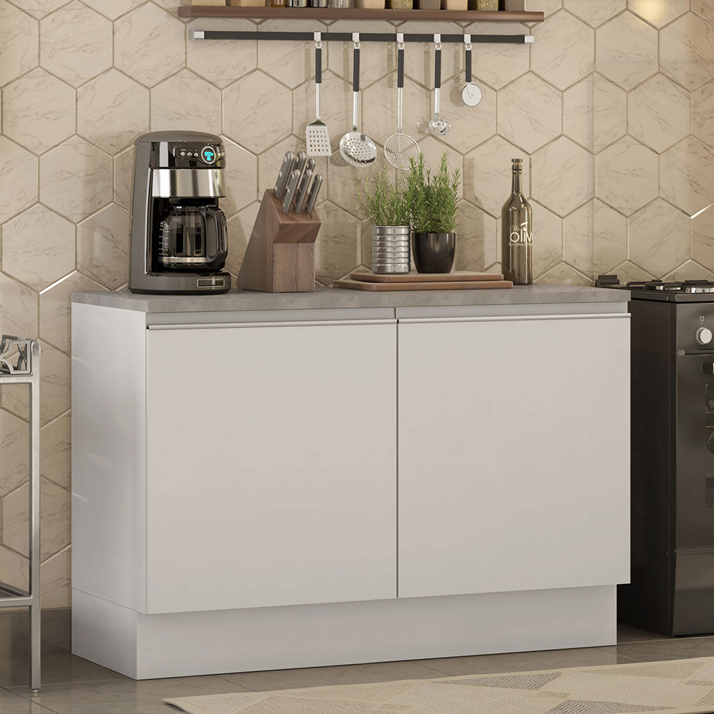 Balcão Gabinete Madesa Glamy 120 x 60 cm 2 Portas (Com Tampo) Branco
