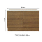 Balcão Gabinete de Pia 120 x 60 cm 2 Portas (Sem Tampo) Rustic Glamy Madesa