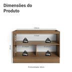 Balcão Gabinete de Pia 120 x 60 cm (Sem Tampo) Rustic/Branco Vik Madesa