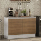 Balcão Gabinete Madesa Glamy 120 x 60 cm 2 Portas (Com Tampo) Branco/Rustic