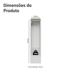 Balcão Porta-Pano 20 x 60 cm (Sem Tampo) para Cozinhas Branco Madesa