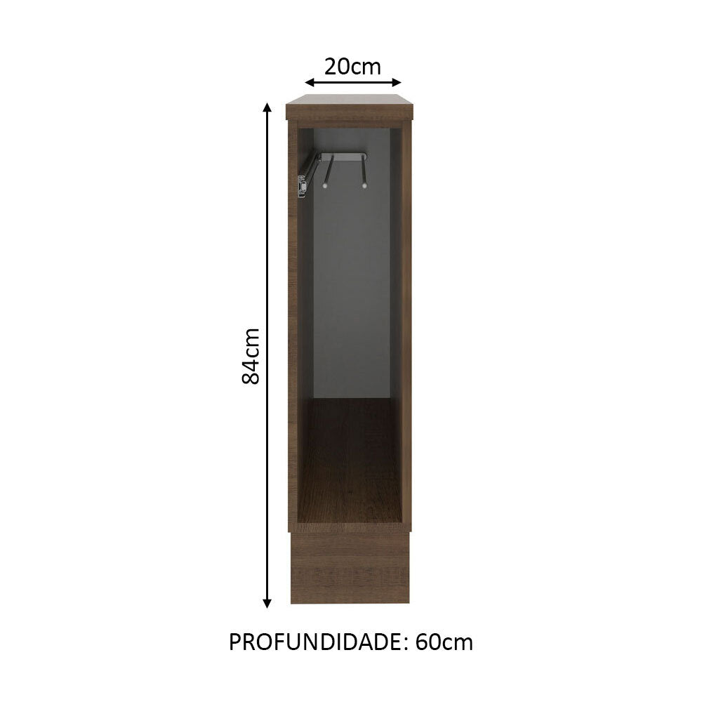 Balcão Porta-Pano 20 x 60 cm (Com Tampo) para Cozinhas Rustic Madesa