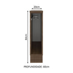 Balcão Porta-Pano 20 x 60 cm (Com Tampo) para Cozinhas Rustic Madesa