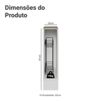 Balcão Porta-Temperos 20 x 60 cm (Sem Tampo) para Cozinhas Branco Madesa