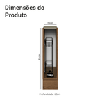 Balcão Porta-Temperos 20 x 60 cm (Sem Tampo) para Cozinhas Rustic Madesa