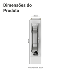 Balcão Porta-Temperos 20x60 cm 1 Porta (Sem Tampo) Branco/Crema Vik Madesa