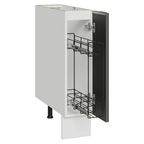 Balcão Porta-Temperos 20 x 60 cm 1 Porta (Sem Tampo) Branco/Preto Lux Madesa