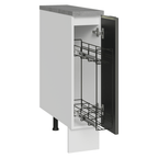 Balcão Porta-Temperos 20 x 60 cm 1 Porta (Com Tampo) Branco/Preto Lux Madesa