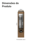 Balcão Porta-Temperos 20x60 cm 1 Porta (Sem Tampo) Rustic/Crema Vik Madesa