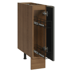 Balcão Porta-Temperos 20 x 60 cm 1 Porta (Sem Tampo) Rustic/Preto Lux Madesa