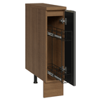 Balcão Porta-Temperos 20 x 60 cm 1 Porta (Com Tampo) Rustic/Preto Lux Madesa
