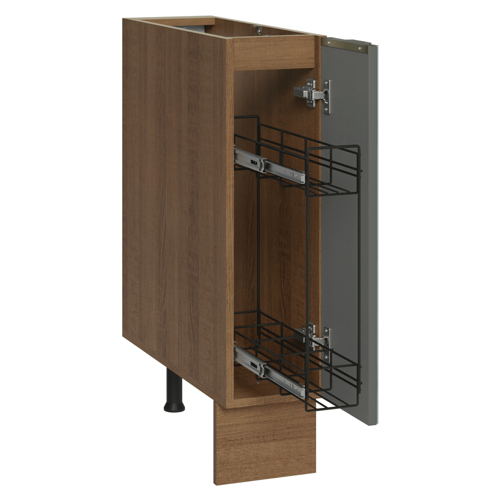 Balcão Porta-Temperos 20 x 60 cm 1 Porta (Sem Tampo) Rustic/Cinza Lux Madesa