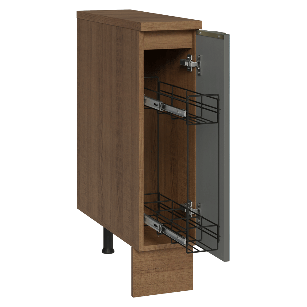 Balcão Porta-Temperos 20 x 60 cm 1 Porta (Com Tampo) Rustic/Cinza Lux Madesa