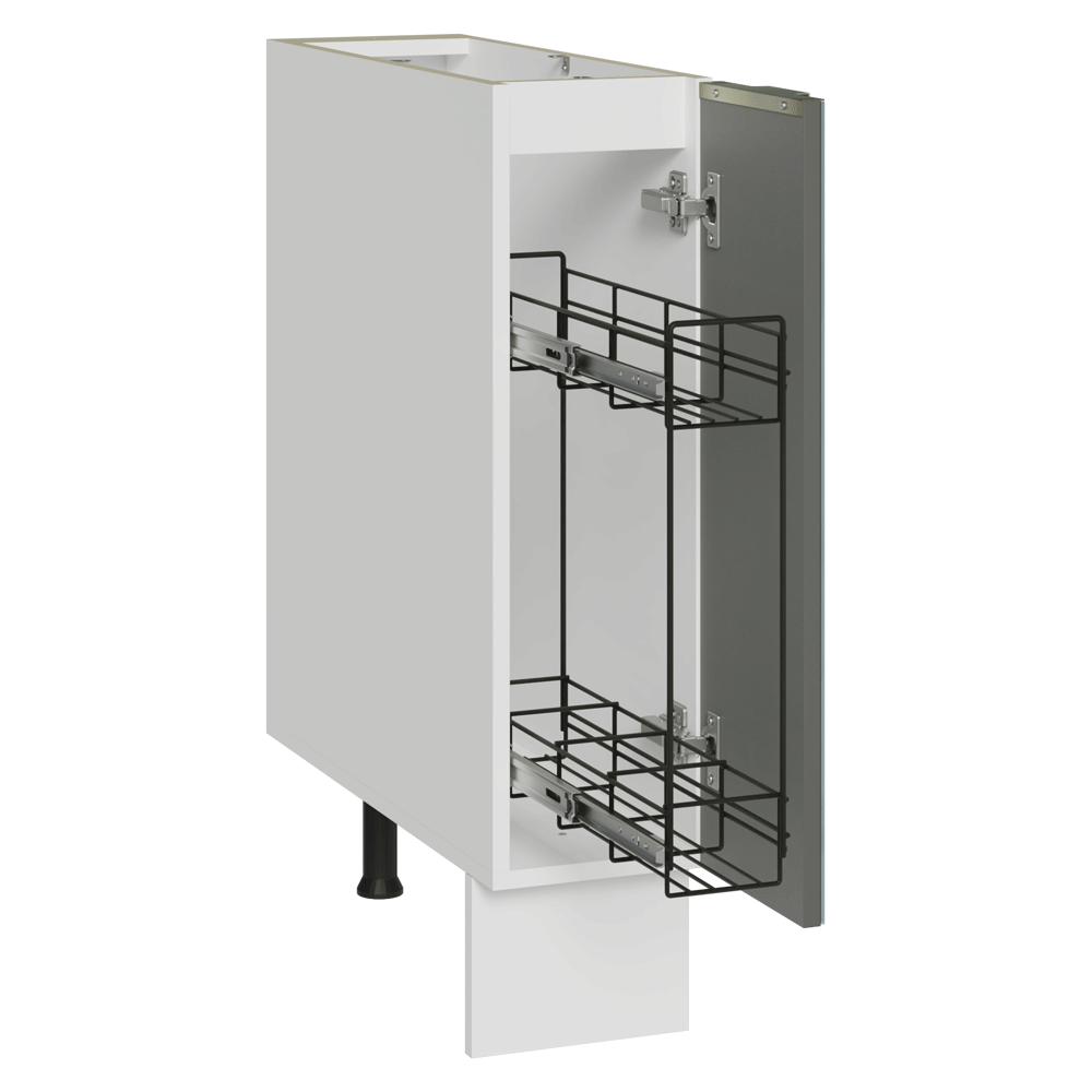 Balcão Porta-Temperos 20 x 60 cm 1 Porta (Sem Tampo) Branco/Cinza Lux Madesa