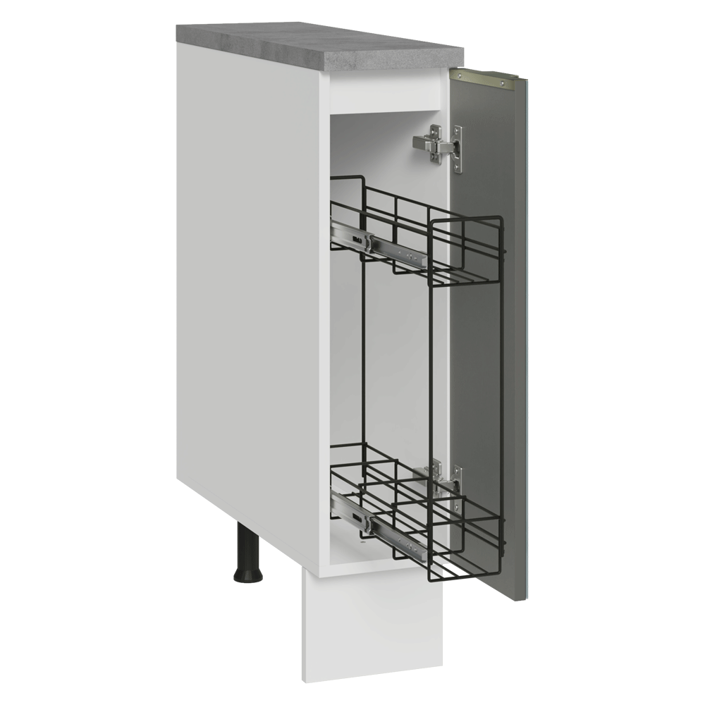 Balcão Porta-Temperos20 x 60 cm 1 Porta (Com Tampo) Branco/Cinza Lux Madesa