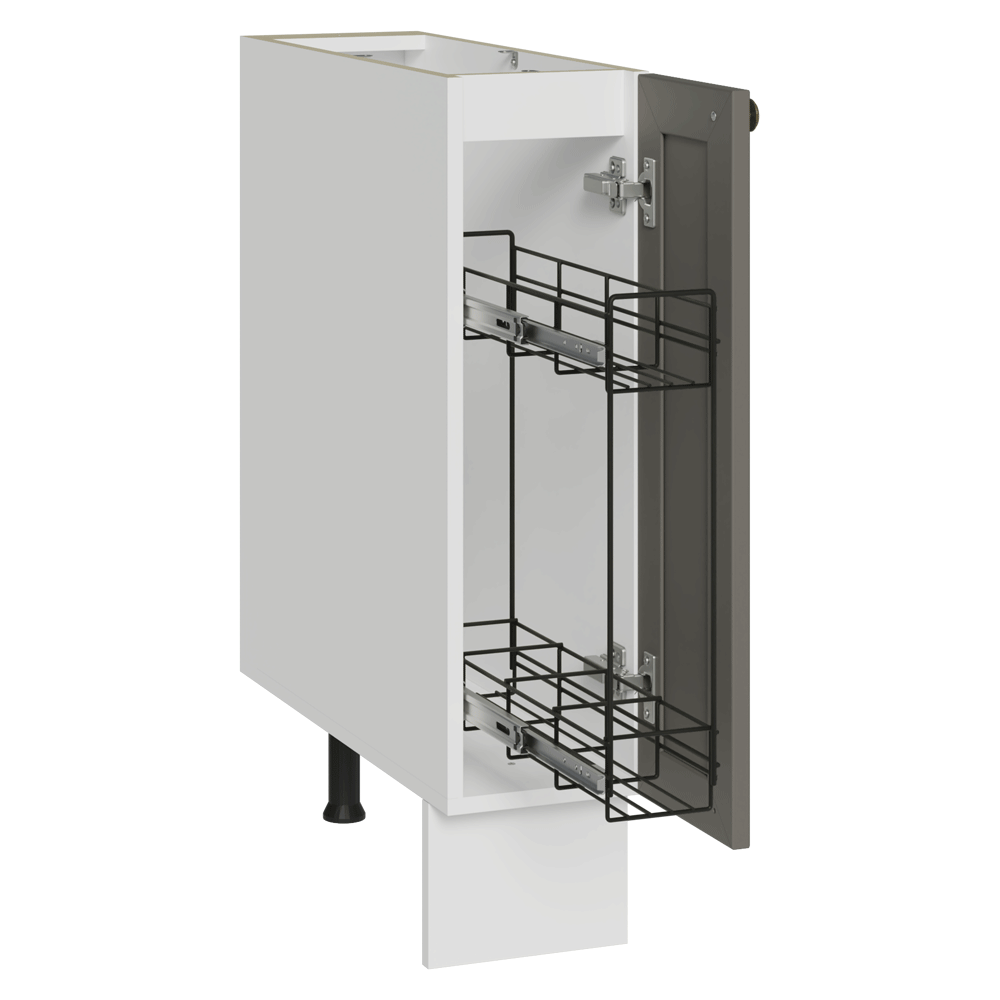 Balcão Porta-Temperos 20x60 cm 1 Porta (Sem Tampo) Branco/Cinza Vik Madesa