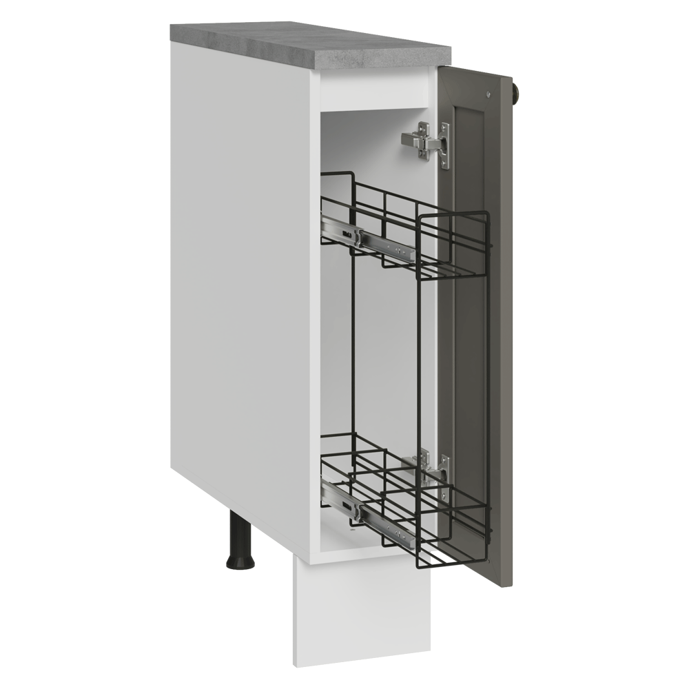 Balcão Porta-Temperos 20x60 cm 1 Porta (Com Tampo) Branco/Cinza Vik Madesa