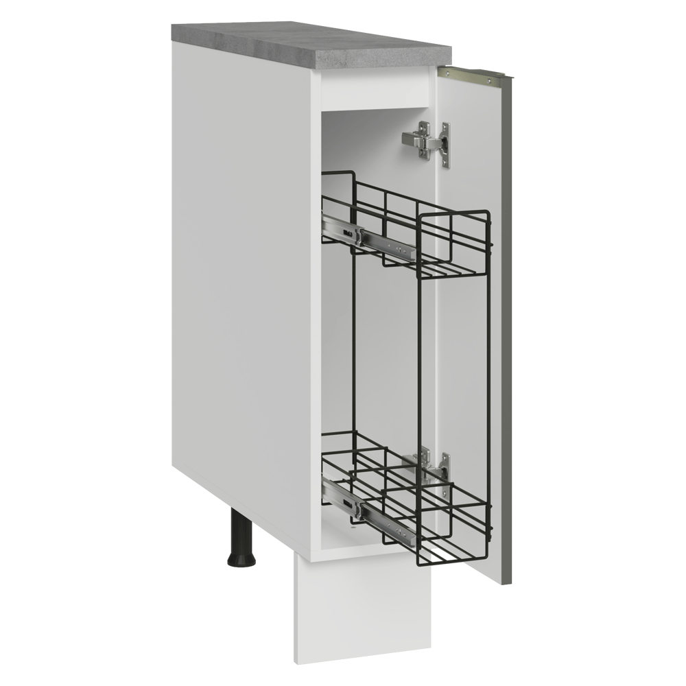 Balcão Porta-Temperos 20 x 60 cm 1 Porta (Com Tampo) Branco Veludo Lux Madesa
