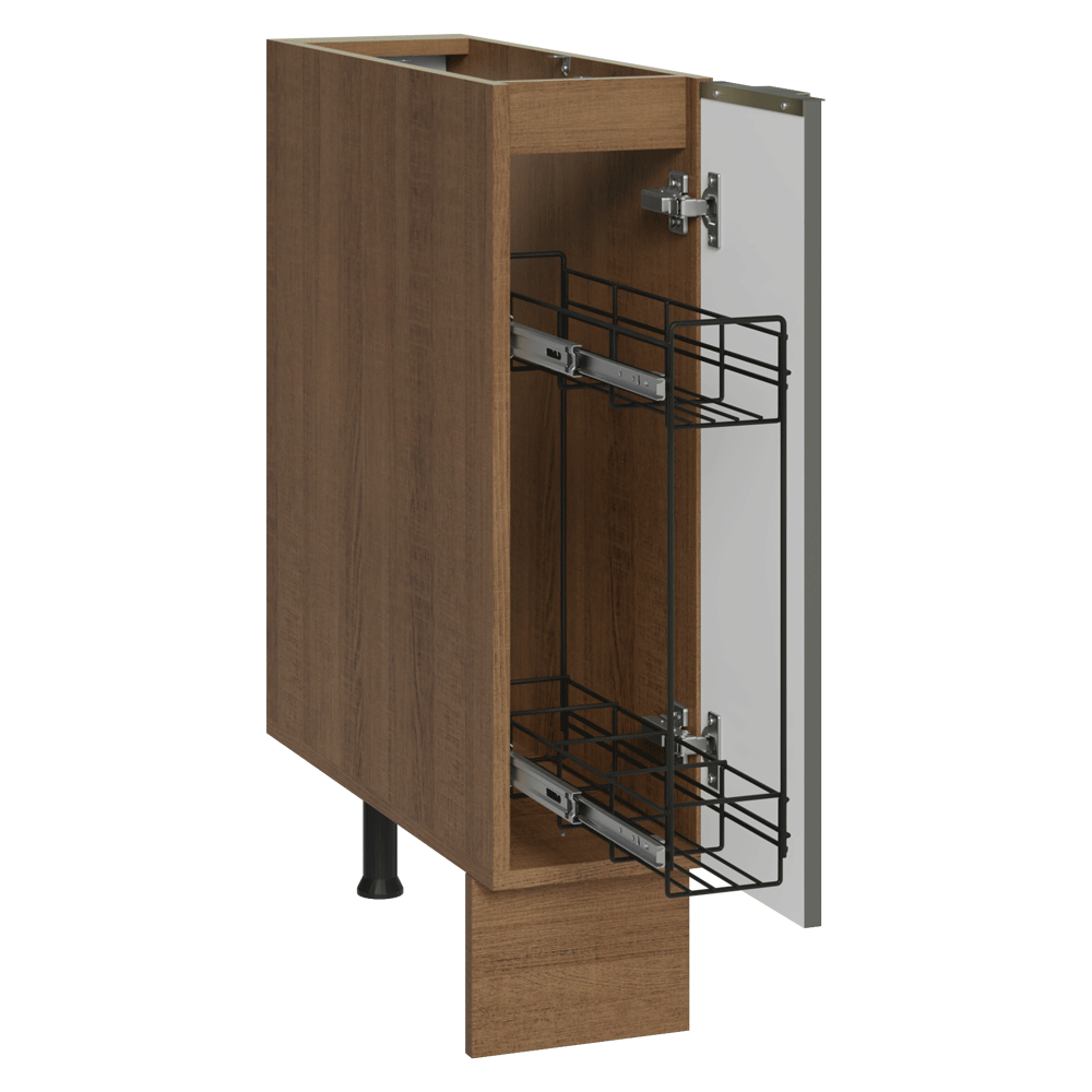 Balcão Porta-Temperos 20 x 60 cm 1 Porta (Sem Tampo) Rustic/Branco Veludo Lux Madesa