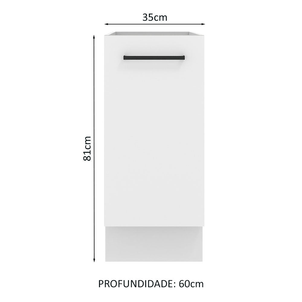 Balcão Madesa Agata 35 x 60 cm 1 Porta (Sem Tampo) Branco