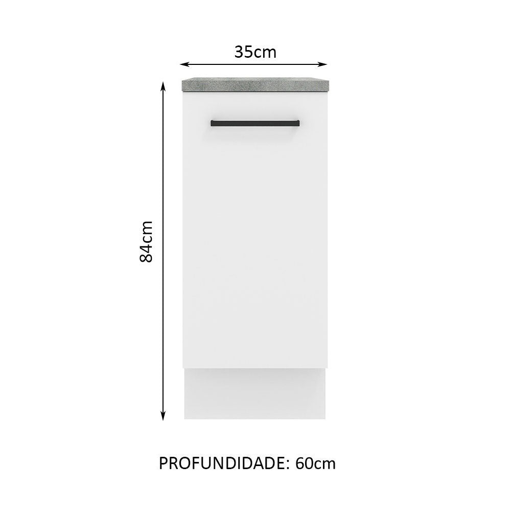 Balcão Madesa Agata 35 x 60 cm 1 Porta (Com Tampo) Branco
