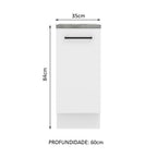 Balcão Madesa Agata 35 x 60 cm 1 Porta (Com Tampo) Branco