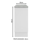 Balcão Madesa Stella 35 x 60 cm 1 Porta (Com Tampo) Branco