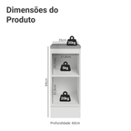 Balcão de Cozinha 35 x 60 cm 1 Porta (Com Tampo) Branco/Crema Vik Madesa