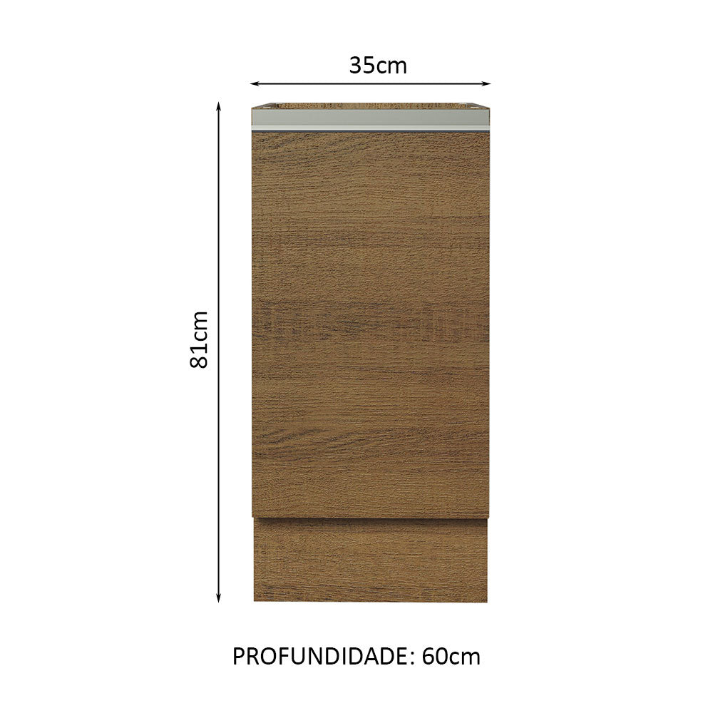 Balcão Cozinha 35 x 60 cm 1 Porta (Sem Tampo) Rustic Glamy Madesa
