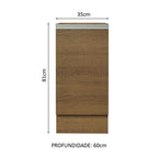 Balcão Cozinha 35 x 60 cm 1 Porta (Sem Tampo) Rustic Glamy Madesa