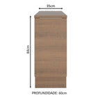 Balcão Madesa Stella 35 x 60 cm 1 Porta (Com Tampo) Rustic