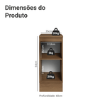 Balcão de Cozinha 35 x 60 cm 1 Porta (Com Tampo) Rustic/Branco Vik Madesa