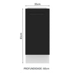 Balcão Madesa Agata 35 x 60 cm 1 Porta (Sem Tampo) Branco/Preto