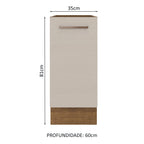 Balcão 35 x 60 cm 1 Porta (Sem Tampo) Rustic/Crema Agata Madesa