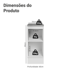 Balcão 35 x 60 cm 1 Porta (Com Tampo) Branco/Branco Veludo Lux Madesa